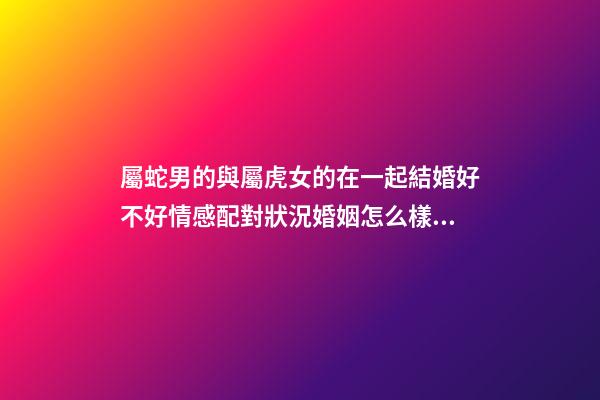 屬蛇男的與屬虎女的在一起結婚好不好情感配對狀況婚姻怎么樣 男蛇和女虎婚配相配嗎的夫妻結局
